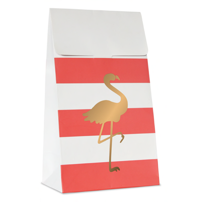 Treat bags Coral med flamingo